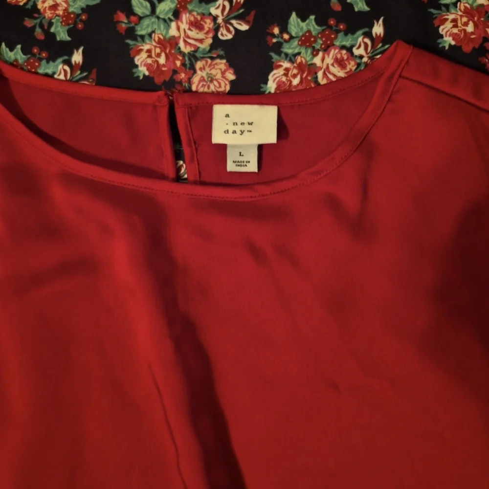 A New Day Red Skirt/Blouse Set Size L - Picture 6 of 10